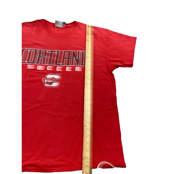 Vintage 90's Soccer Men's Cortland Red Size XL T-shirt Faded - Picture 5 of 6